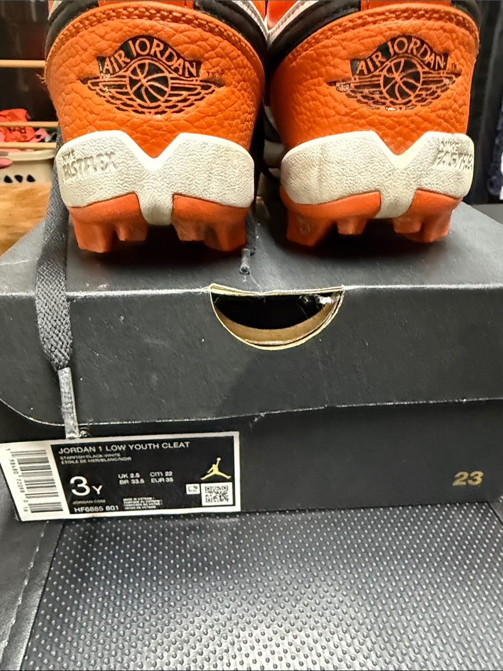 Nike Kids Orange Black White Football Cleats - Picture 4 of 6